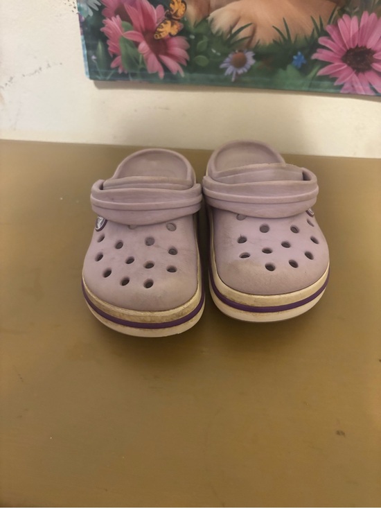 CROCS Other - CROCS Kids Lavender Slip-On Clogs with Purple Trim